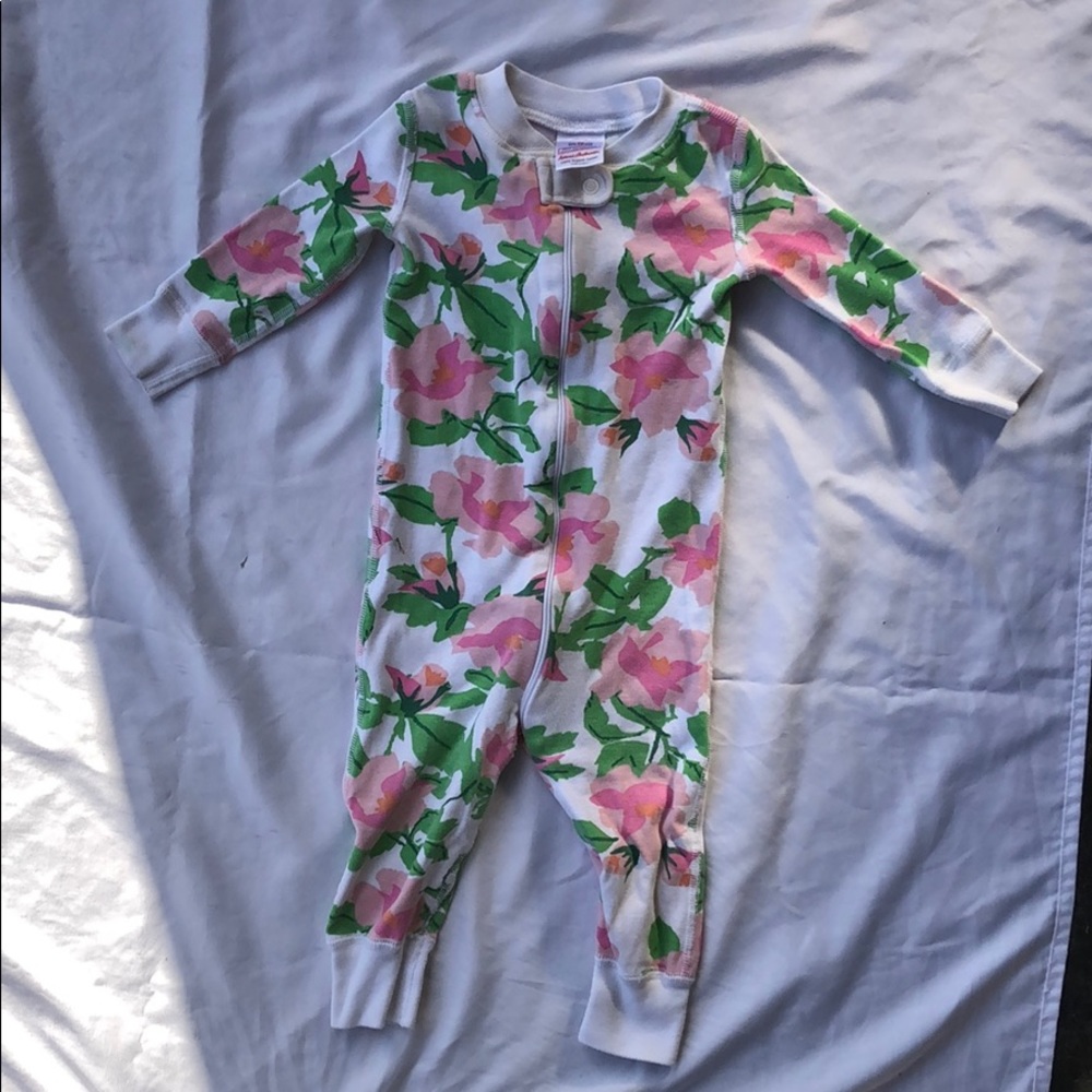 hanna anderson floral pajama 9-18mo